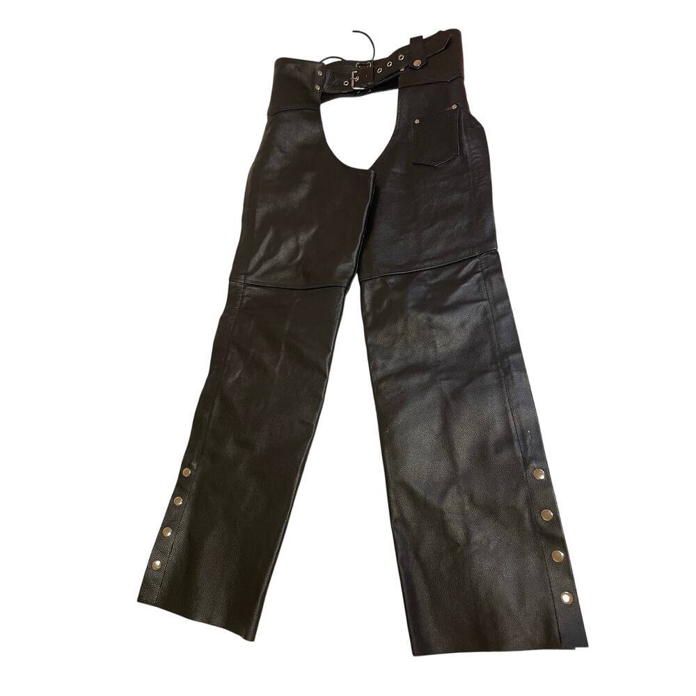 vintage allstate black leather chaps